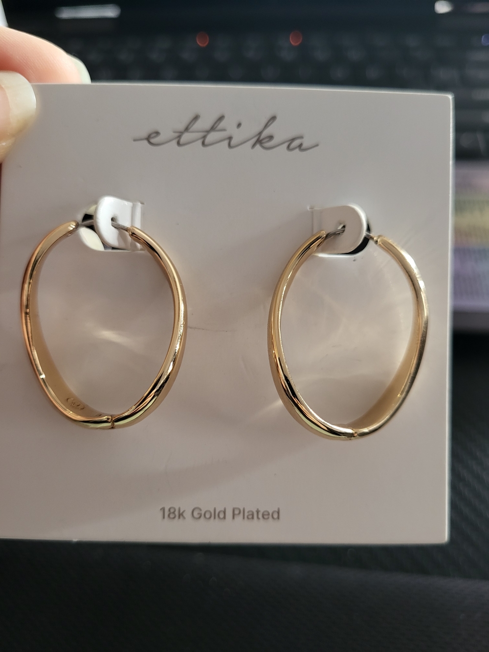 New Ettika Gold-Plated Twist Hoop Earrings